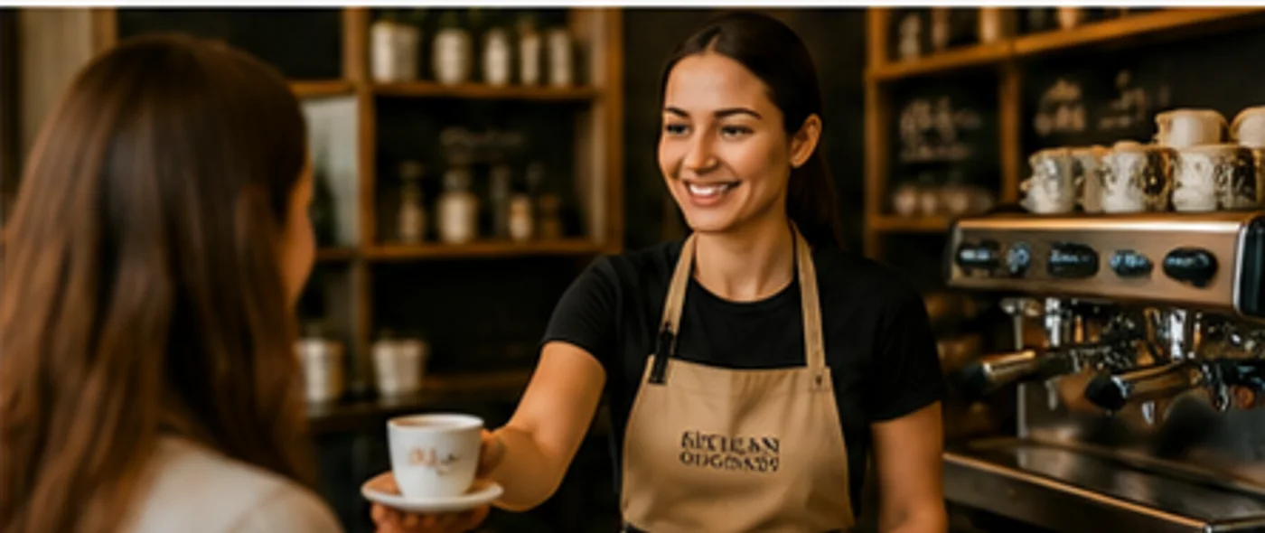 Sicilian Goodness barista serving coffee