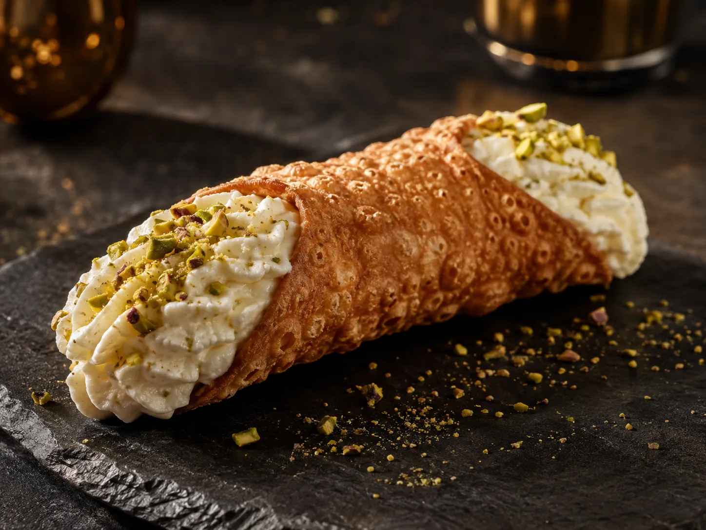 Cannolo siciliano con ricotta fresca