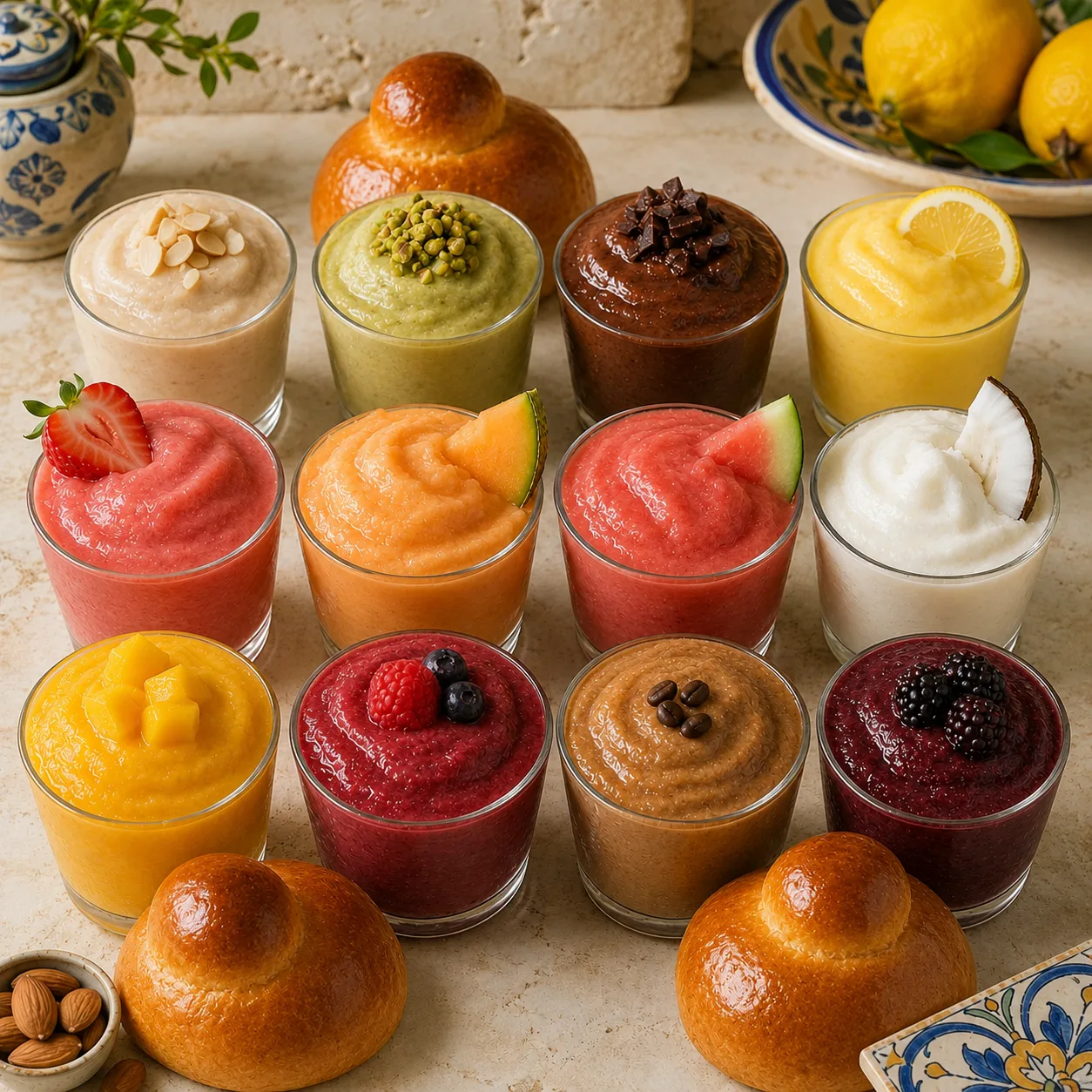 Granita siciliana con brioche col tuppo